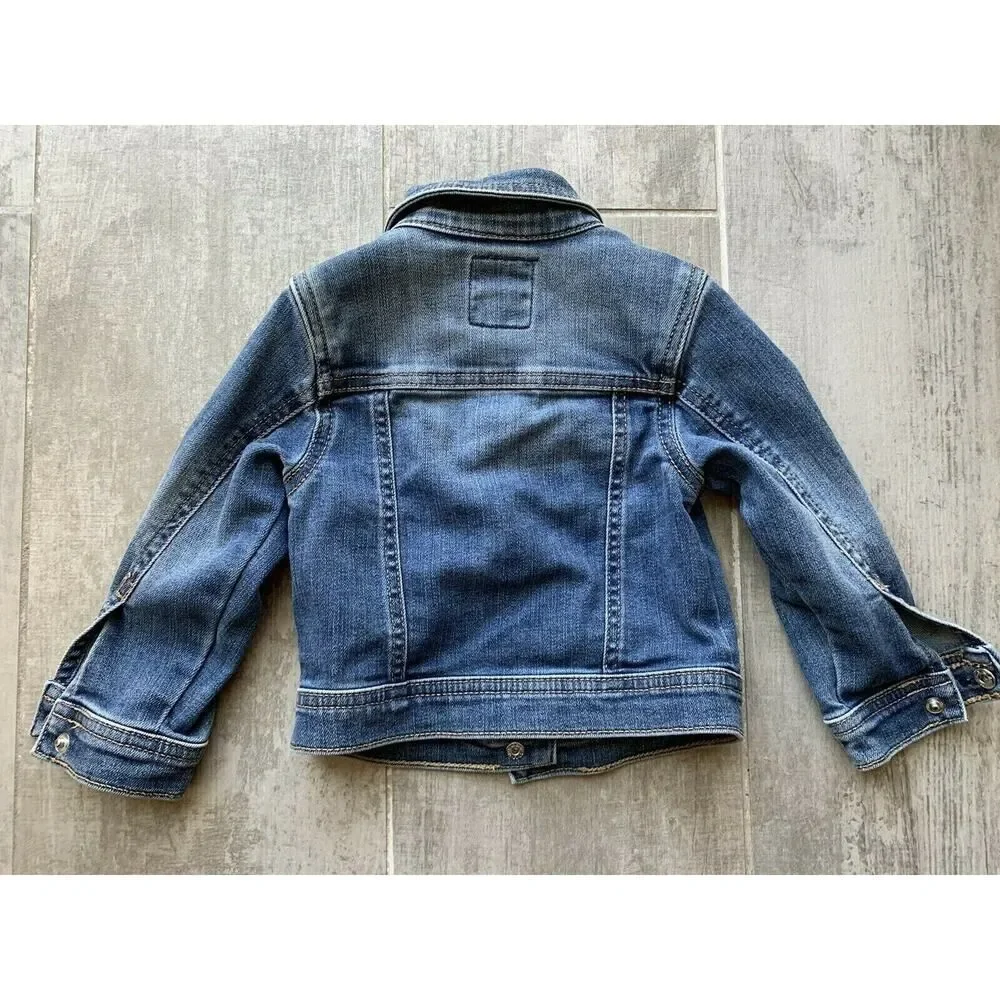 Genuine Kids From Oshkosh Girls Toddler Jean Denim Jacket Medium Wash 18M